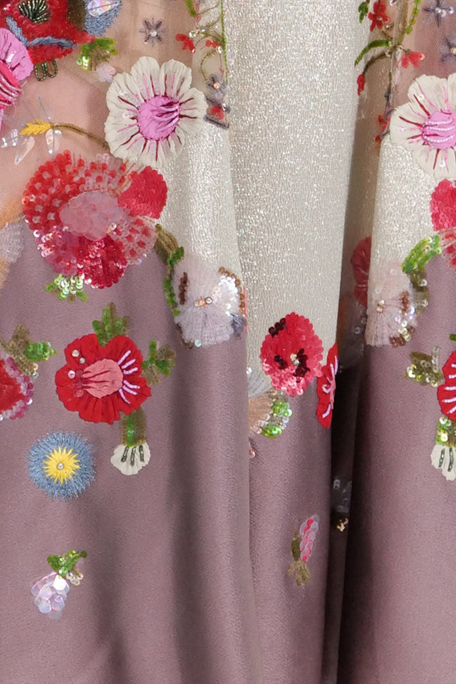 Valentino Floral Embroidered Tulle Dress