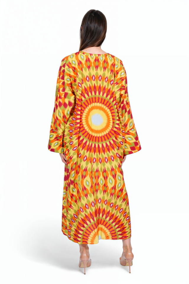 Valentino Sunburst Printed Kaftan Dress