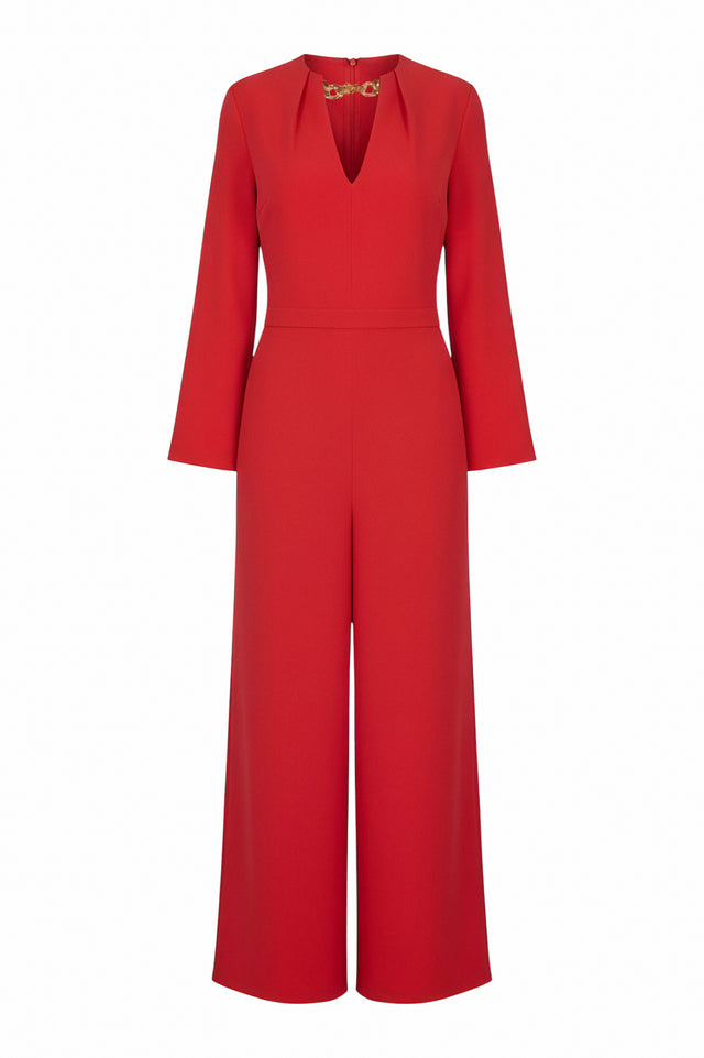 Valentino Red Wide-Leg Jumpsuit
