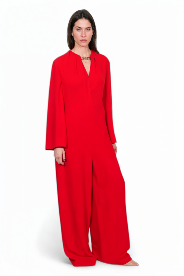Valentino Red Wide-Leg Jumpsuit