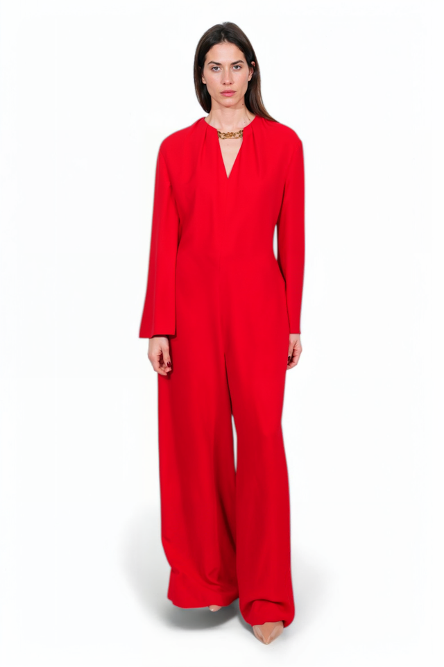 Valentino Red Wide-Leg Jumpsuit