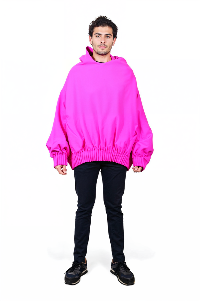Valentino Men’s Oversized Neon Pink Hoodie
