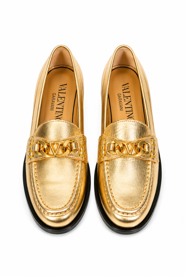 Valentino Garavani – Loafer in Metallic-Gold