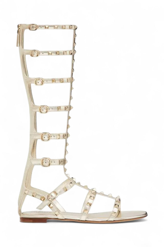 Valentino Garavani Rockstud Metallic Gladiator Sandals
