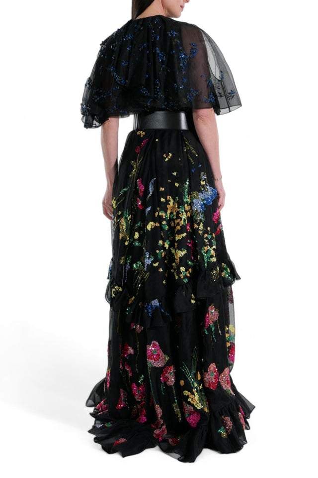 Valentino Garavani Midnight Garden Sequin Embellished Gown