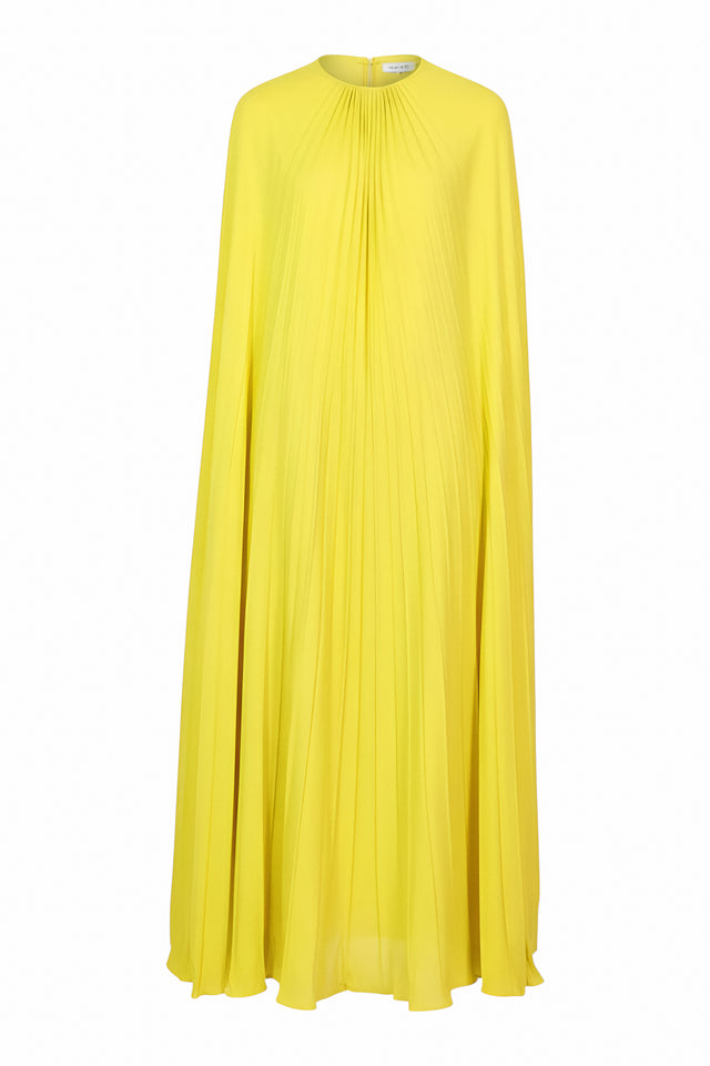 Valentino Draped Pleated Cape Dress