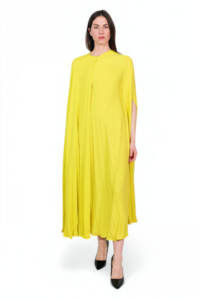 Valentino Draped Pleated Cape Dress