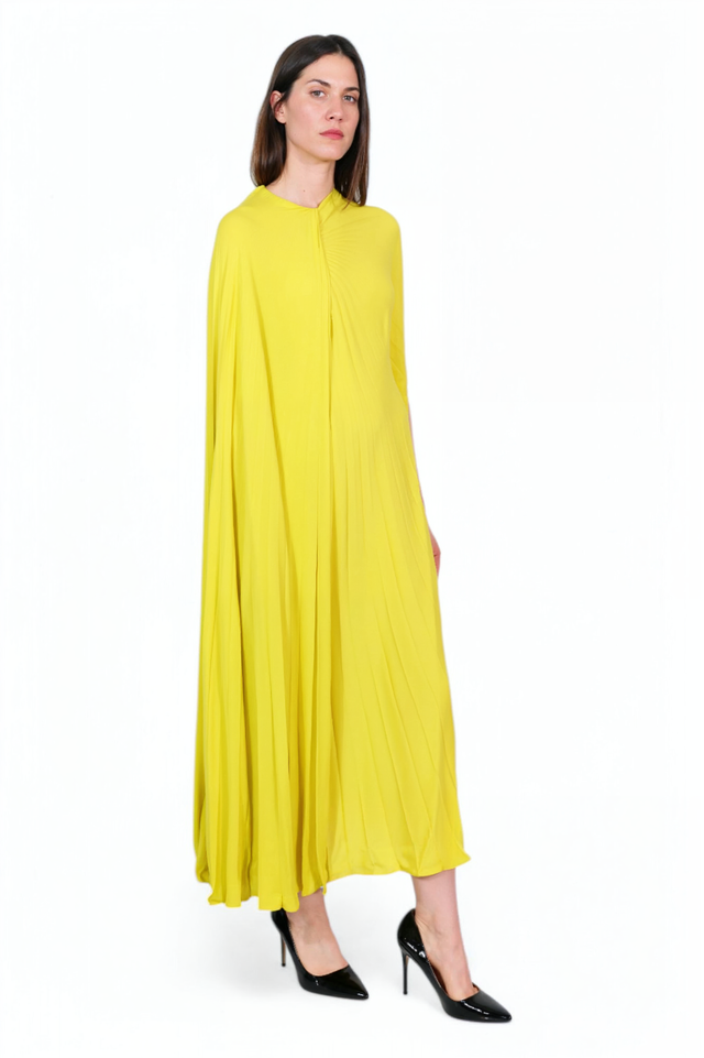 Valentino Draped Pleated Cape Dress