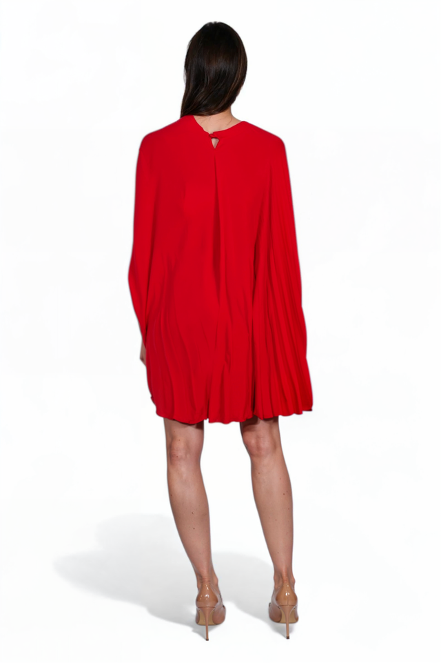 Valentino Red Cape Mini Dress