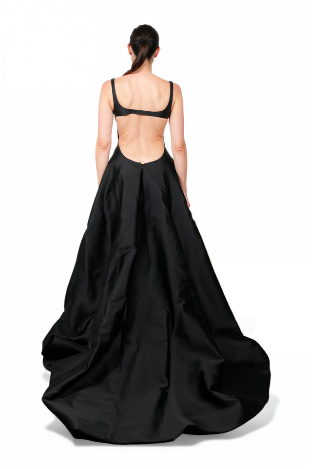 Valentino Black Scoop-Neck Ball Gown