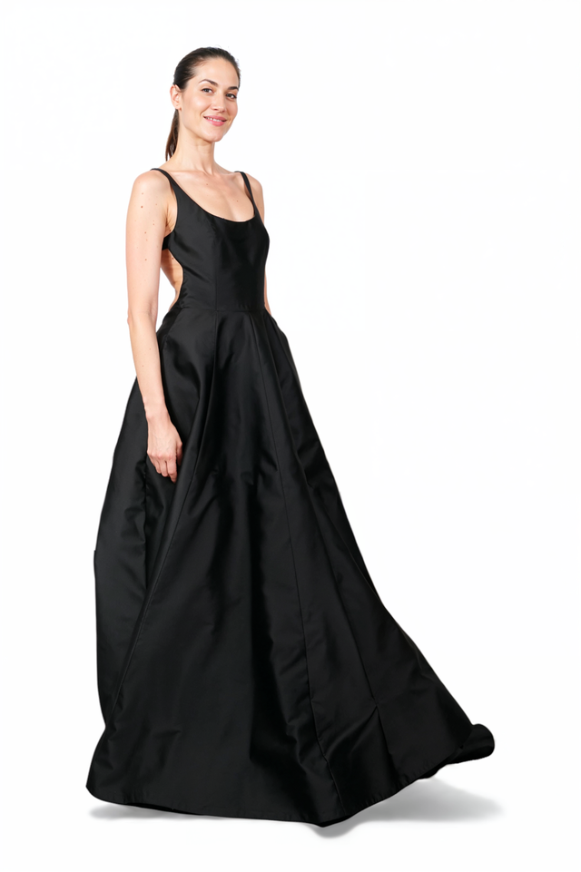 Valentino Black Scoop-Neck Ball Gown
