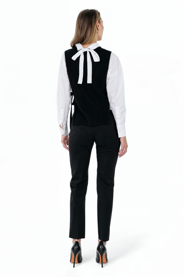 Valentino Black Sweater Vest with Side-Tie