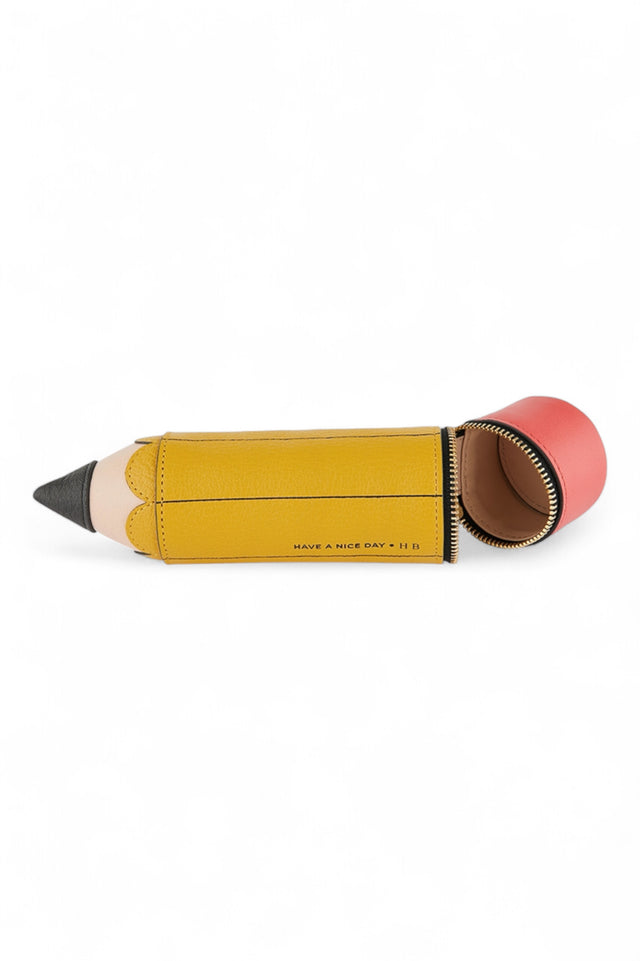 Anya Hindmarch “Have a Nice Day” Pencil Case in Python Leather