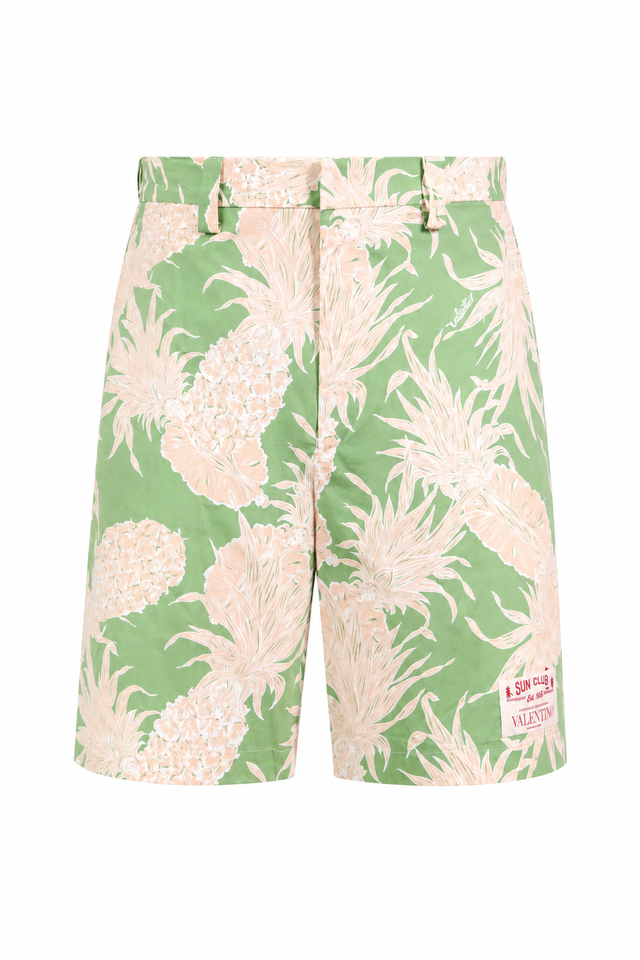 Valentino Sun Club Pineapple Print Tailored Shorts
