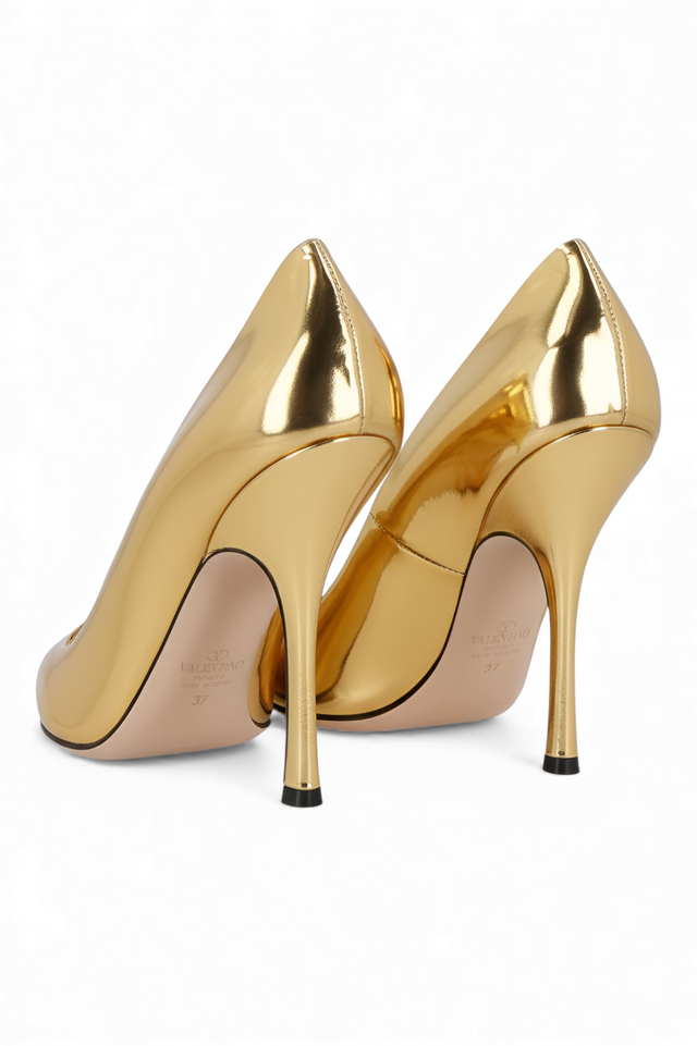 Valentino Garavani Mirror-Finish Stiletto Pumps — Fuchsia Pink