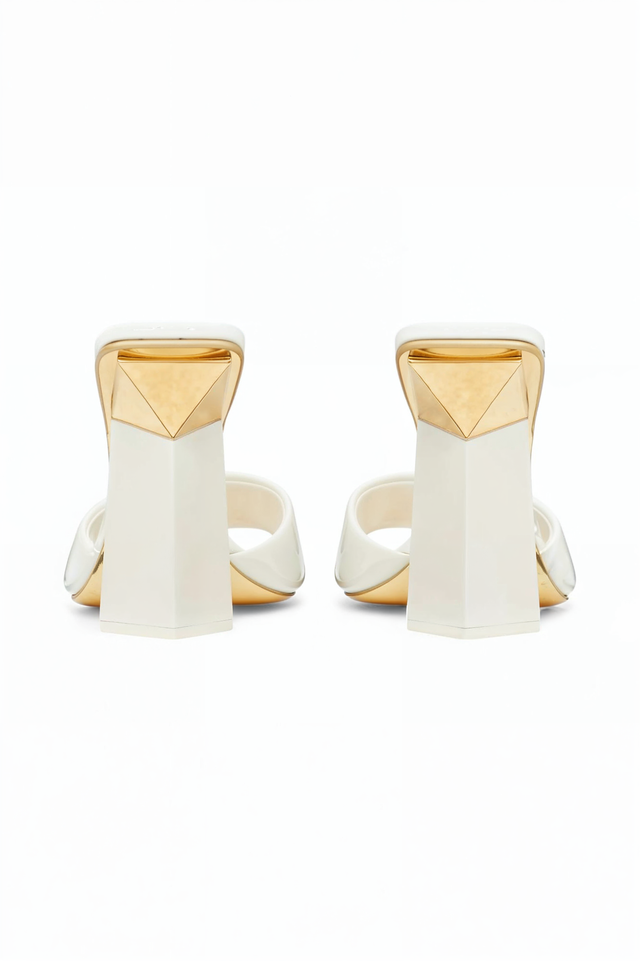 Valentino Garavani Patent Leather Pyramid Heel Slide