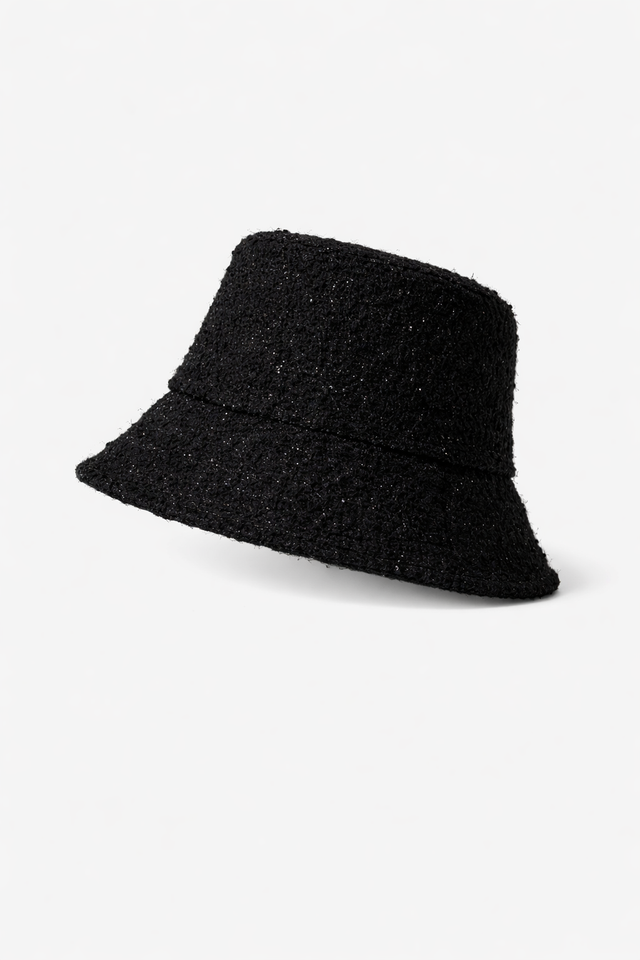 Valentino Garavani VLogo Embellished Tweed Bucket Hat – Black