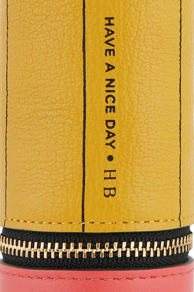 Anya Hindmarch “Have a Nice Day” Pencil Case in Python Leather