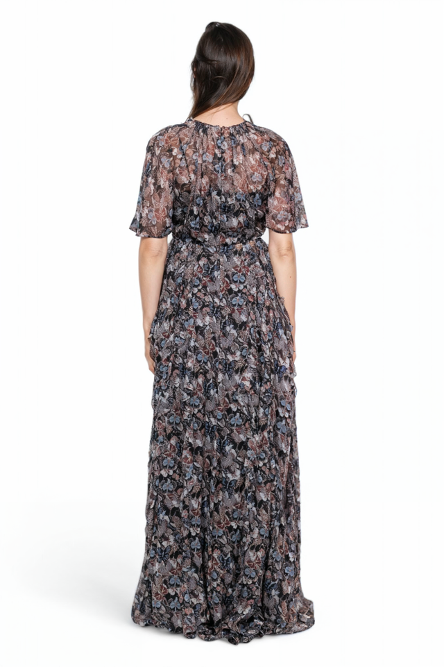 Valentino Floral Chiffon Maxi Dress