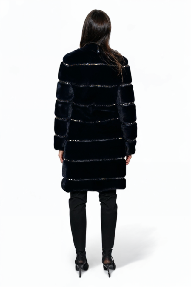 Valentino Fur Coat with Crystal Detailing