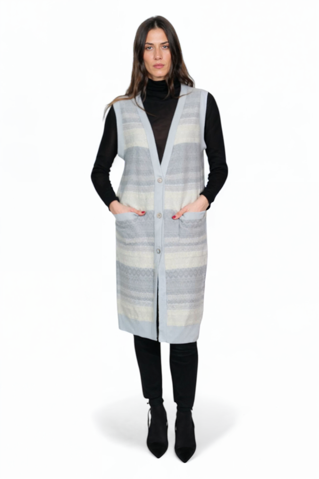 Fabiana Filippi Striped Knit Long Vest