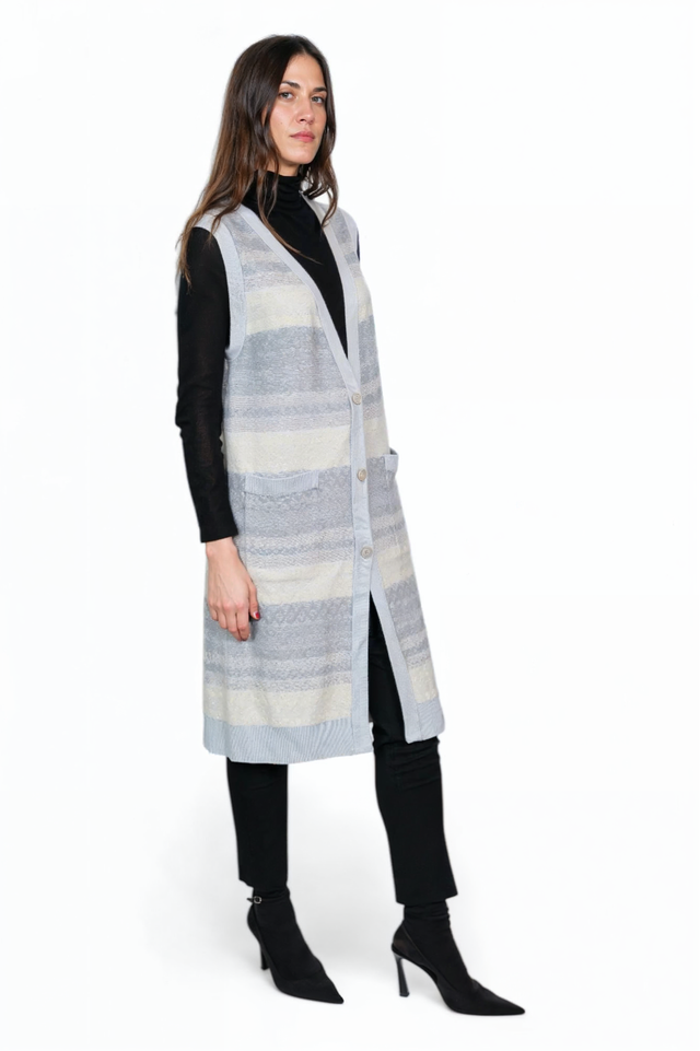 Fabiana Filippi Striped Knit Long Vest