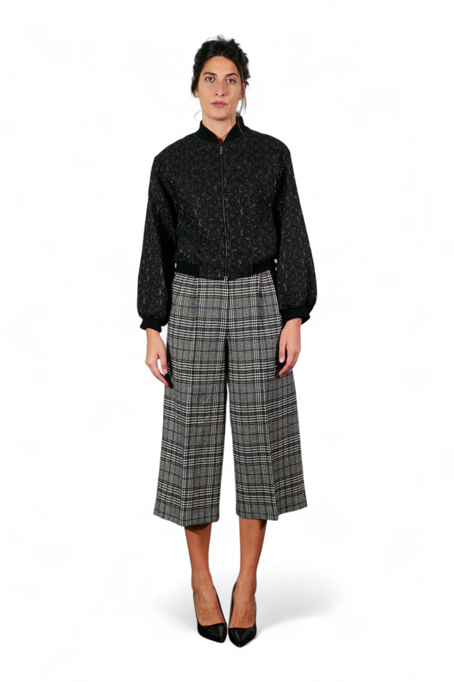 Fabiana Filippi Textured Jacquard Bomber Jacket — Black