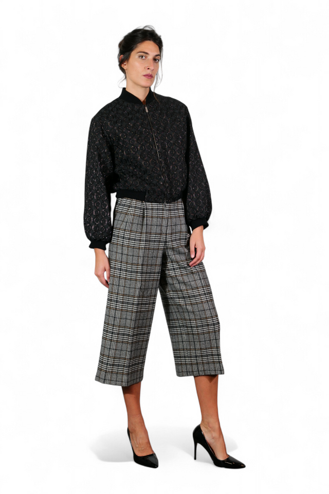 Fabiana Filippi Textured Jacquard Bomber Jacket — Black