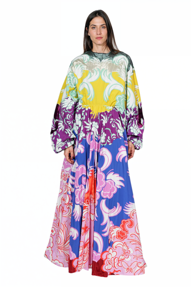 Valentino Multicolor Floral Print Gown