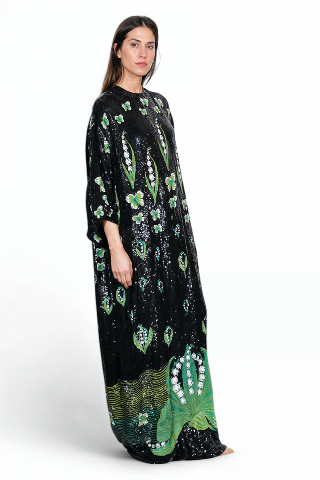 Valentino Sequined Floral Embroidered Gown