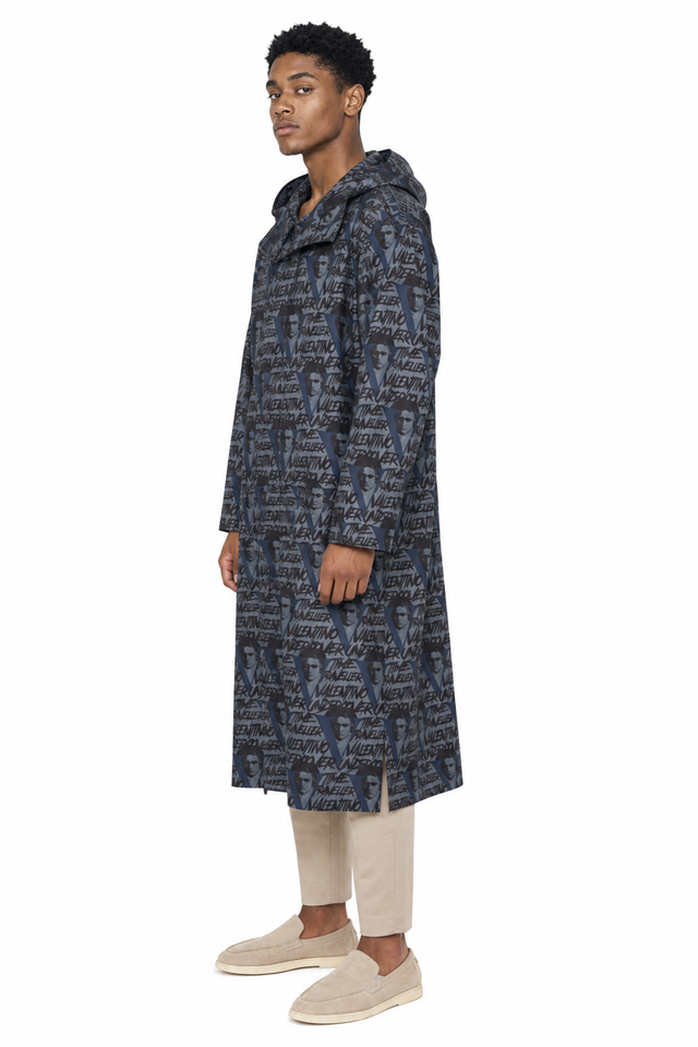 Valentino x Undercover "Time Traveller" Printed Hooded Parka Coat