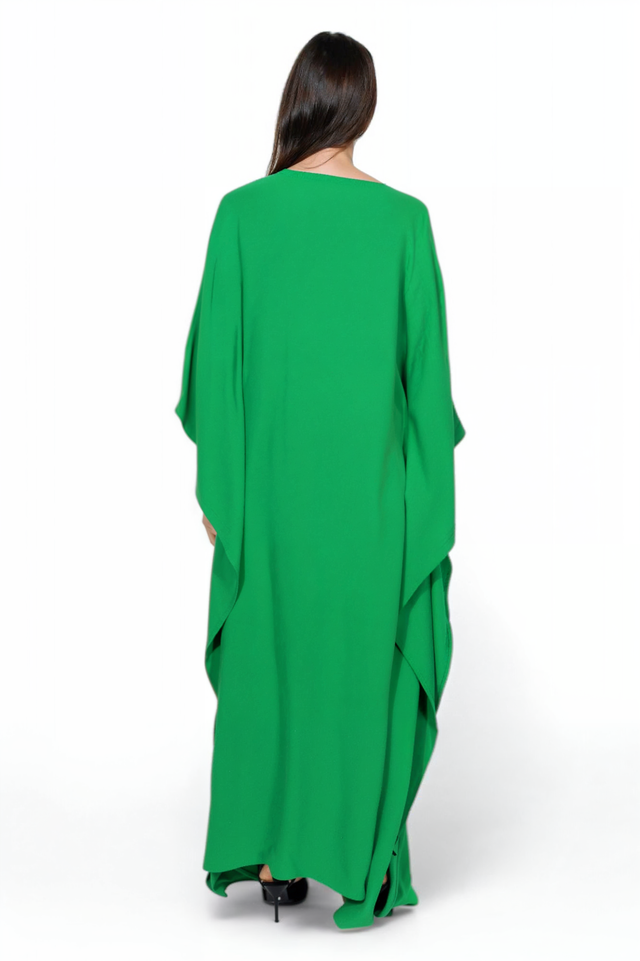 Valentino Emerald Green Draped Kaftan Gown