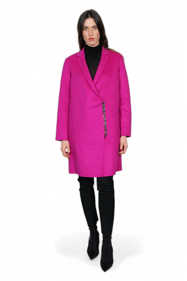 Fabiana Filippi Fuchsia Wool Blend Coat