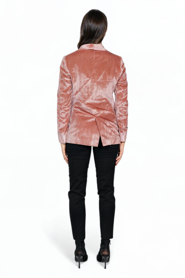 Fabiana Filippi Blush Velvet Double-Breasted Blazer