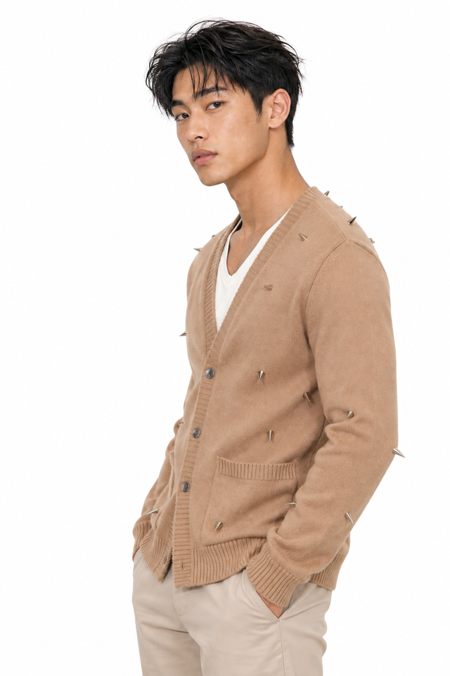 Valentino Spiked Cashmere Cardigan