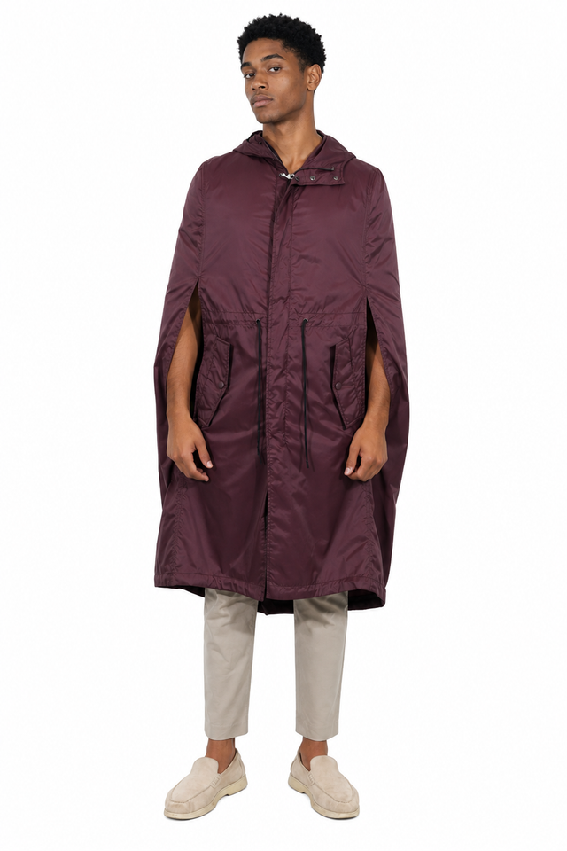 Valentino Hooded Nylon Parka Cape