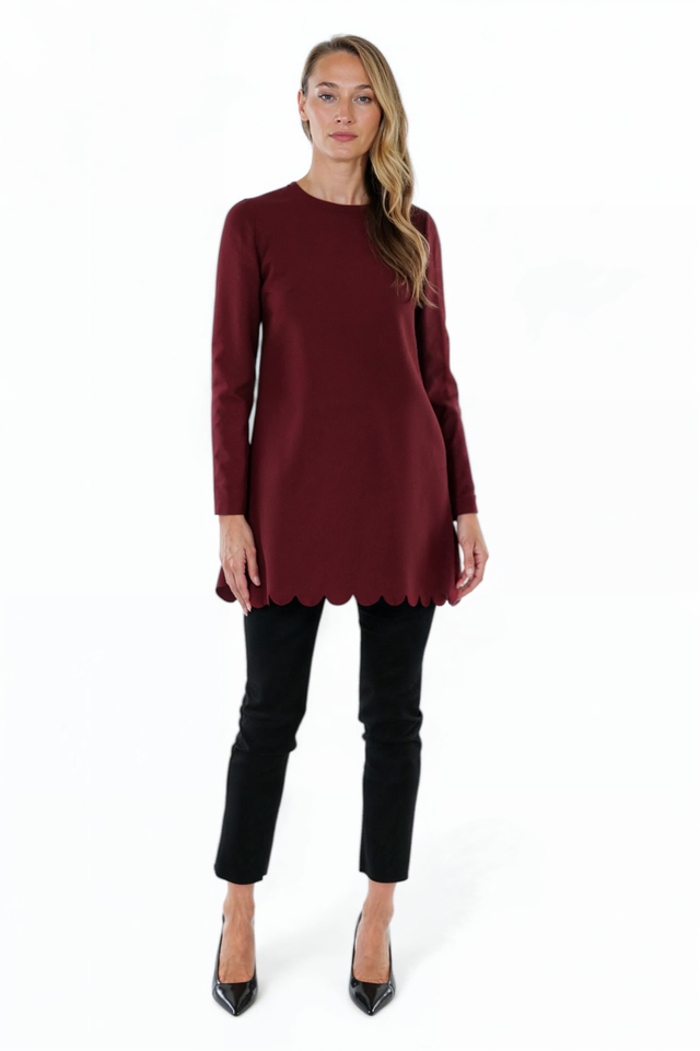 Valentino Scalloped Hem Mini Dress