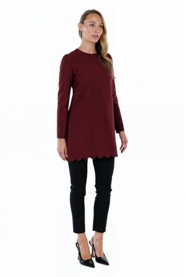 Valentino Scalloped Hem Mini Dress