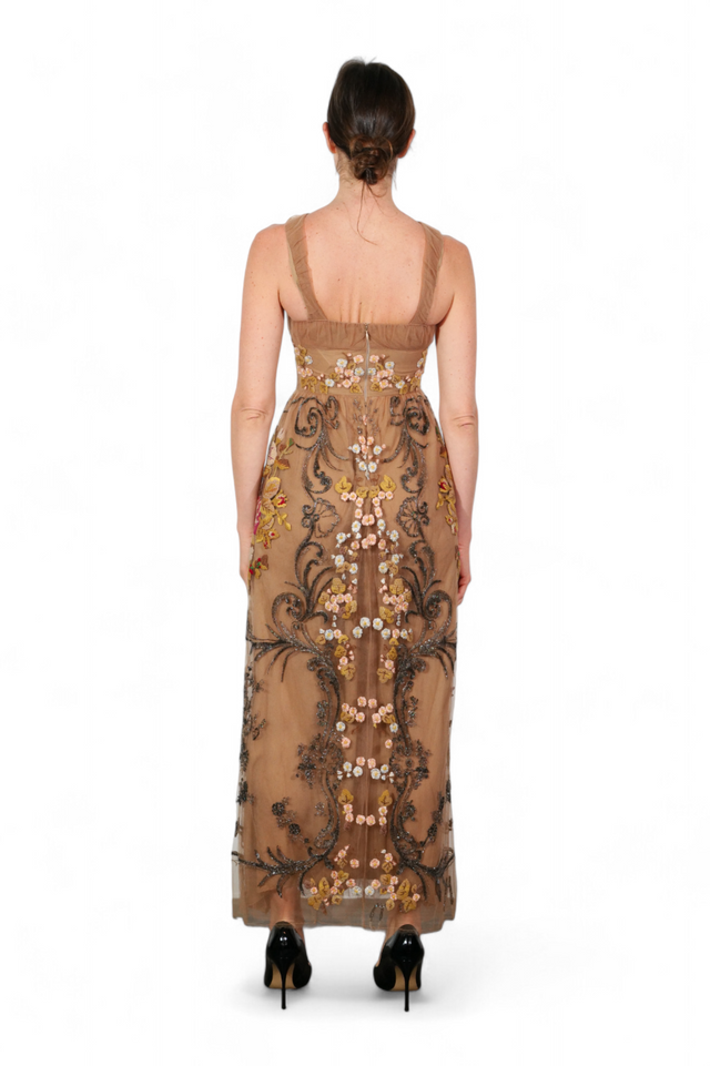 Valentino Embroidered Floral Tulle Gown