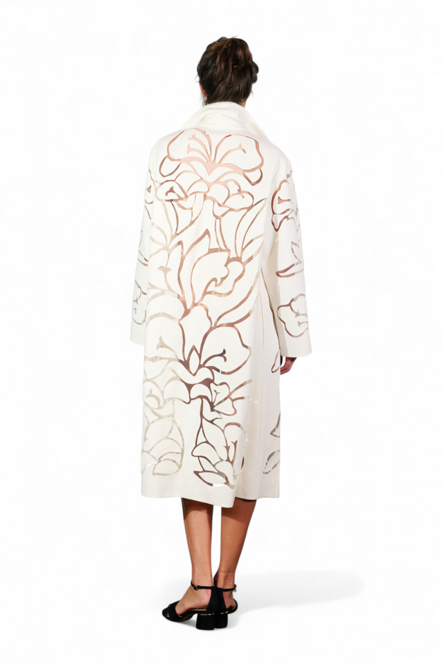 Valentino Laser-Cut Floral Coat