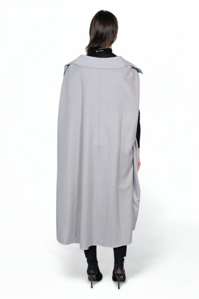 Fabiana Filippi Light Gray Cape Coat