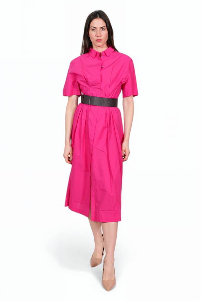 Fabiana Filippi Fuchsia Belted Shirt Dress