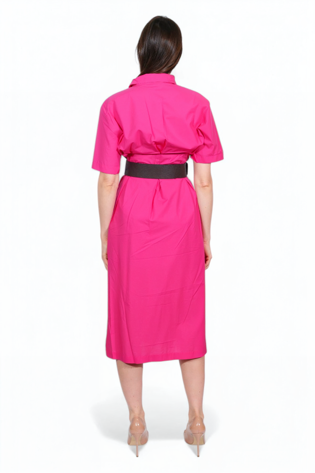 Fabiana Filippi Fuchsia Belted Shirt Dress