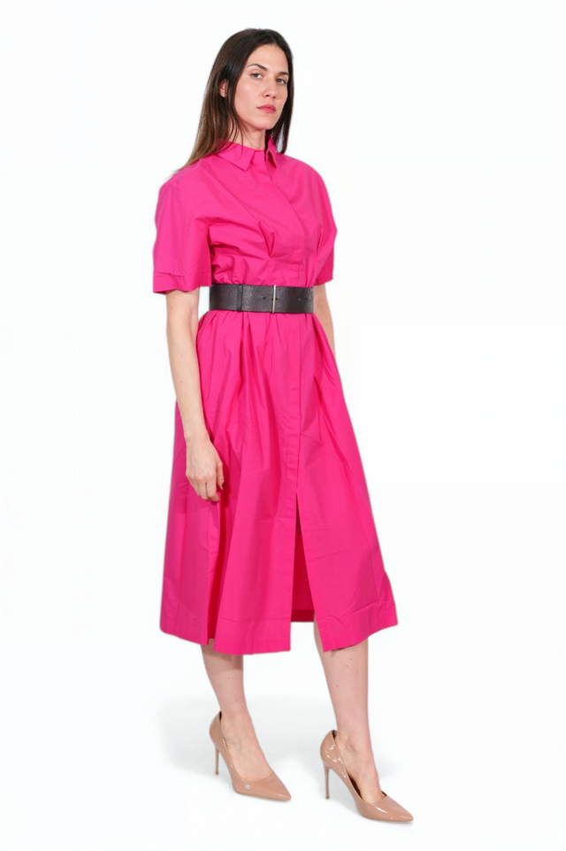 Fabiana Filippi Fuchsia Belted Shirt Dress