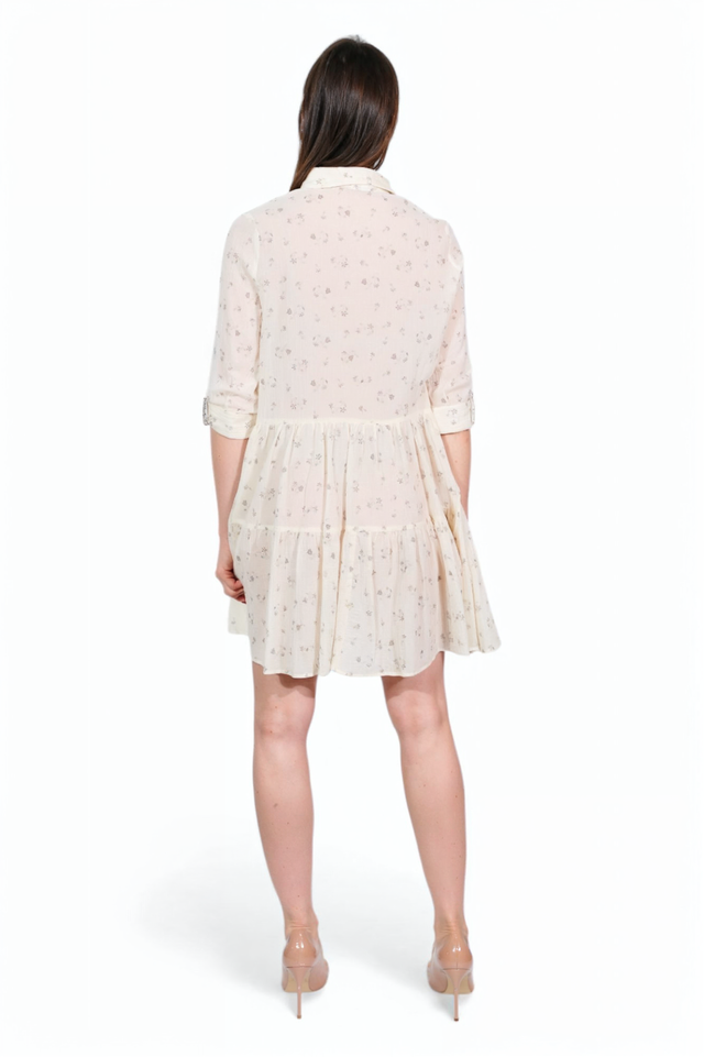 Fabiana Filippi Ivory Floral Shirt Dress