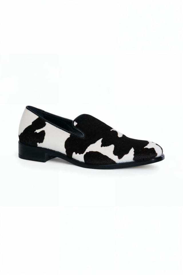 Fabiana Filippi Black & White Calf Hair Loafers