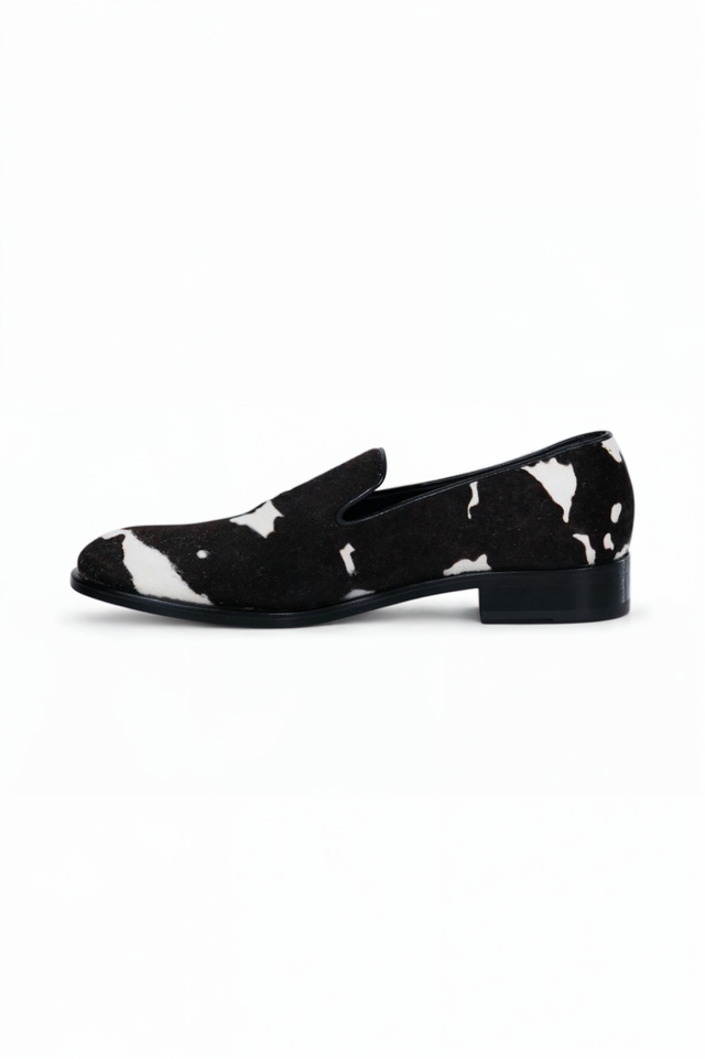 Fabiana Filippi Black & White Calf Hair Loafers