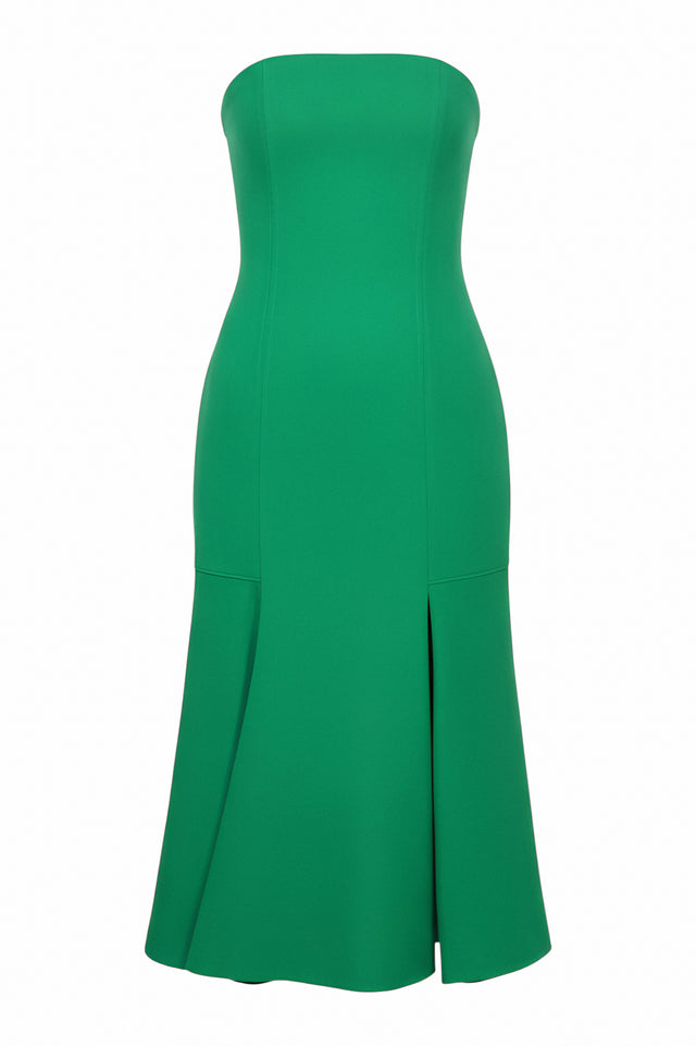 Valentino Strapless Green Midi Dress