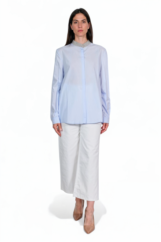 Fabiana Filippi Oversized Collar Cotton Blouse