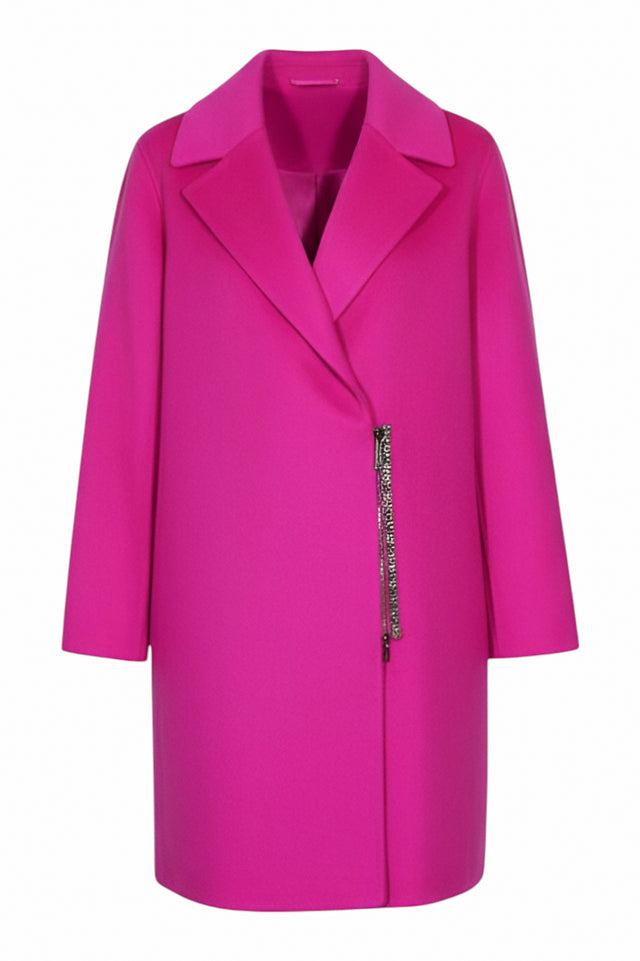 Fabiana Filippi Fuchsia Wool Blend Coat